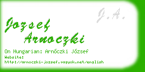 jozsef arnoczki business card