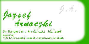 jozsef arnoczki business card